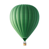 floated green Hot-air balloon isolated PNG