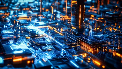 Poster - Futuristic digital generic technology layout. Advanced technology concept.