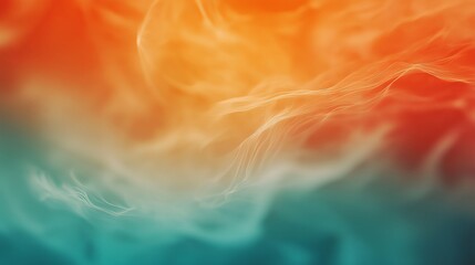 Poster - Abstract blue and orange background with stylized image of waves, sea, ocean. Concept of freedom, peace and movement
