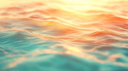 Poster - Abstract sunny background with stylized image of waves, sea, ocean. Concept of freedom, peace and movement