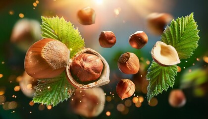 Wall Mural - hazelnut harvest, promotion, trade and table value