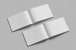 © bimockup - Blank landscape, brochure magazine isolated on Grey  background