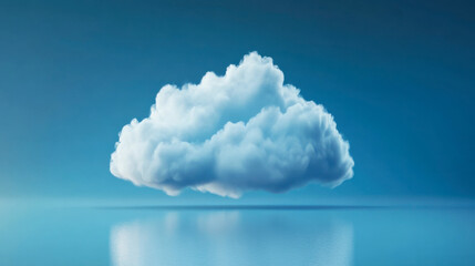 Wall Mural - a fluffy cloud floating peacefully over a serene blue ocean under a clear sky during the afternoon