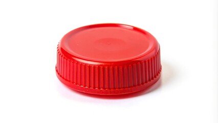 Wall Mural - red plastic bottle cap on white background