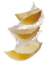 Aufkleber - floating slices of lemon isolated PNG