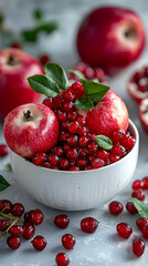 Wall Mural - Red Apple Pomegranate Cranberry Fruit Photo