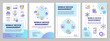 © IMG visuals icons - Corporate devices management blue gradient brochure template. Leaflet design with linear icons. Editable 4 vector layouts for presentation, annual reports. Arial-Bold, Myriad Pro-Regular fonts used