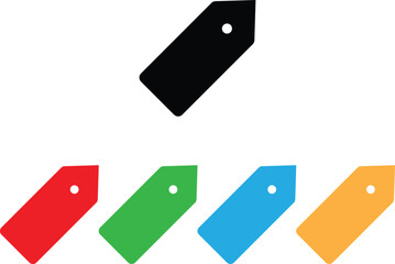 Poster - colorful price tag icon set isolated on white background . tag label icon vector
