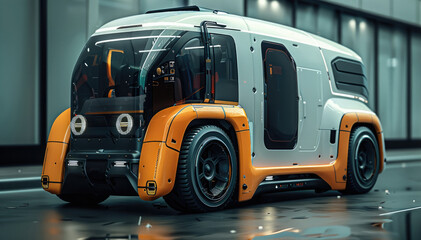 Poster - Industrial design, vehicle design, van, tough style, future style, city car, public transport.