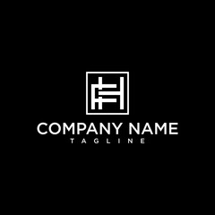 fh or hf luxury initial square logo design inspiration