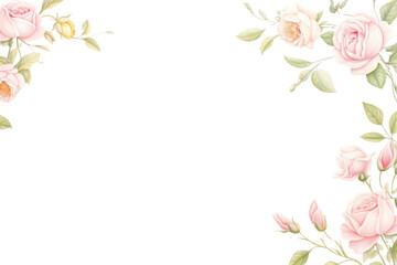 Wall Mural - PNG Roses border backgrounds flowers painting.