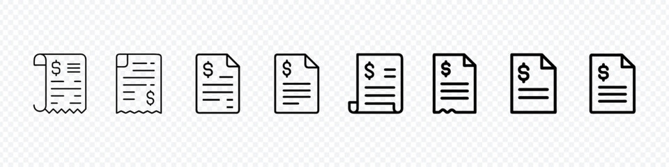 Invoice and billing icon, Invoice Icon set. Receipt icon vector. Shopping receipt icon, Invoice icon, Receipt cashback isolated icon, paid invoice icon set