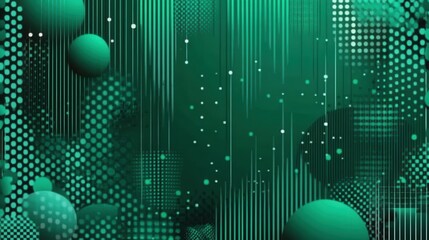 Poster - Bright green background with thin, intersecting line patterns and circular shapes, giving a tech-inspired, structured look suitable for slides