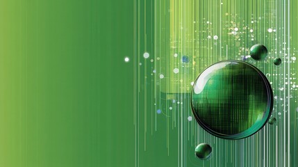 Poster - Bright green background with thin, intersecting line patterns and circular shapes, giving a tech-inspired, structured look suitable for slides