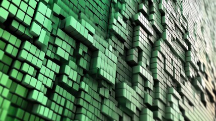 Poster - Green background with a mosaic of small squares in varying shades, forming a grid that creates a textured, digital-inspired look for presentations