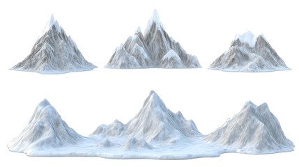 Poster - Snow-covered Mountain Peaks With Icy Glaciers in a Winter Landscape Generative AI