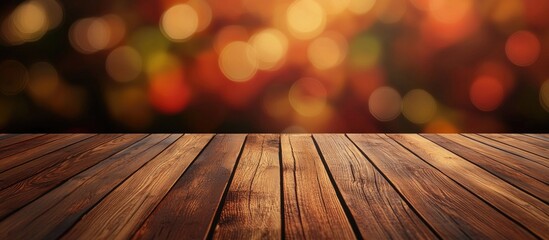 Poster - Beautiful Abstract Blur Background With Wooden Floor