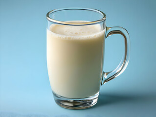 Wall Mural - Photo of Refreshing Milk in a Glass Mug