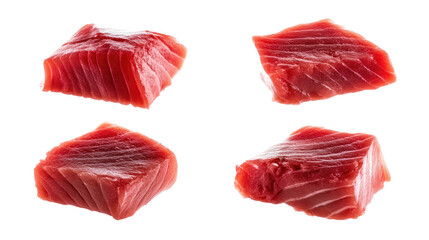 Poster - Fresh Tuna Sashimi Slices Arranged on a Transparent Background Generative AI