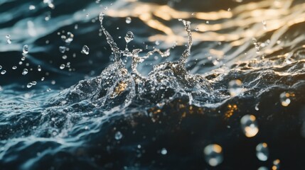 Poster - Water surface texture featuring bubbles and splashes