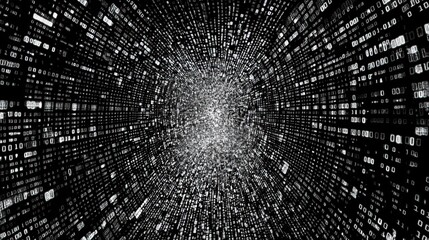 Binary code represented by ones and zeros on a digital screen, technology, computer, coding, programming 