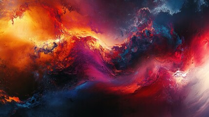 Poster - a striking visual composition that combines rich textures and dynamic shapes, creating an otherworld