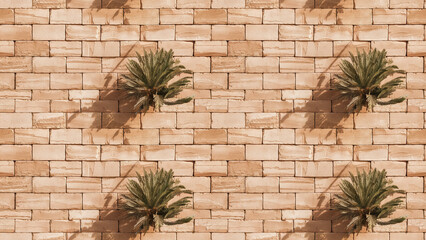 Wall Mural - sandstone brick texture: close-up of light sandstone bricks in soft beige tones, smooth texture, and gentle hues, perfect for desert-inspired or natural-themed designs