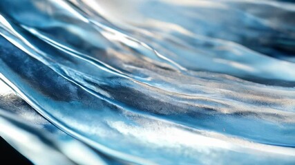 Poster - Shimmering silver texture showcases intricate waves reflecting light in a captivating manner