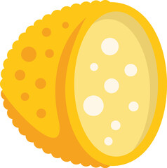 Poster - this vector illustration features a round piece of dutch cheese, highlighting its distinctive textur