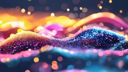 Fototapete - Neon light waves shimmer and flow, creating an energetic and colorful visual experience