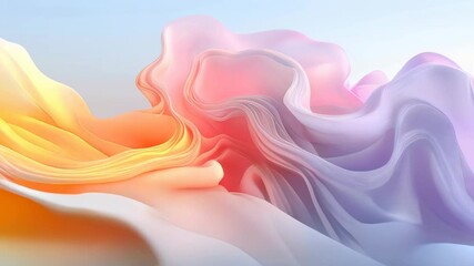 Poster - Soft pastel colors blend gracefully, creating an abstract fluidity that invites relaxation and tranquility