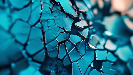 Poster - A close-up view reveals stunning blue shards with intricate cracks and textures