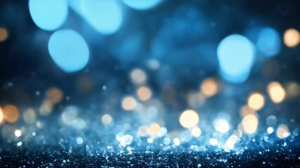 Poster - A captivating display of shimmering blue bokeh lights enhances the overall ambiance with a tranquil and artistic feel