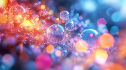 Poster - Illustration of colored dots scattered in rows on a white background. The images emphasize intricate details.