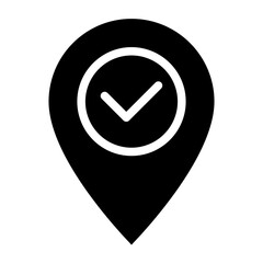 Fototapete - location with checkmark icon