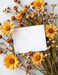 Canvas Print - card with yellow flowers