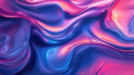 Poster - Abstract wallpaper featuring liquid waves Innovative holographic design crafted using AI technology