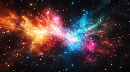 Poster - A vibrant explosion of light and stars against a dark backdrop