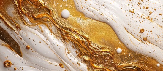 Poster - Golden Paint Abstract Background