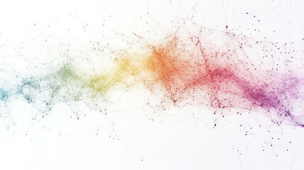 Poster - communication framework, showcasing a dynamic interplay of light and color among interconnected qubits.