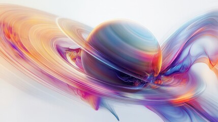 Poster - Saturn amazing phenomenon colorful and powerful swirling clouds