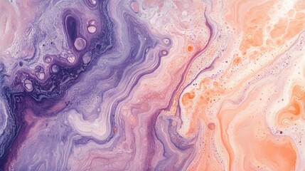 Poster - Abstract marbled texture featuring peach and purple hues
