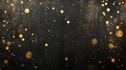 Poster - A black and gold backdrop featuring numerous tiny gold dots
