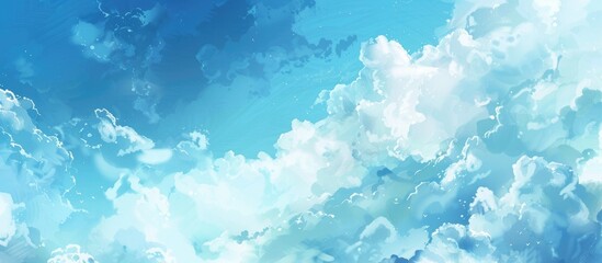 Poster - Soft Clouds And Blue Sky Abstract White Background