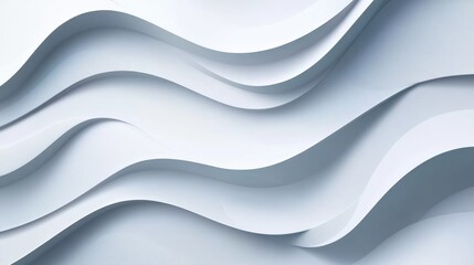 Poster - Abstract 3D white geometric background with overlapping layers