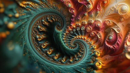 Poster - A captivating abstract digital artwork showcasing a vibrant 3D spiral design