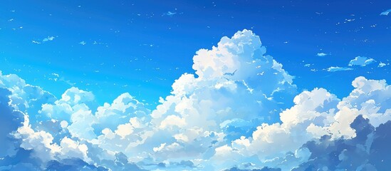 Poster - Blue Sky With Cloud Background Blue Sky And Clound For Background