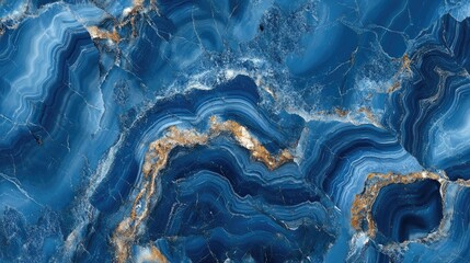 Poster - Blue marble stone texture with a sea inspired hue