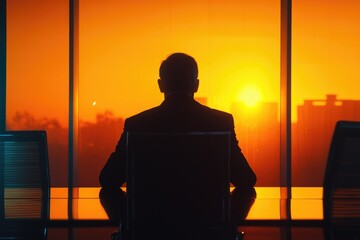 Poster - A person sitting in a chair with a view of the outside world through a window