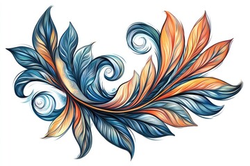 Poster - A vibrant swirl pattern on a white background, great for graphic designs and abstract art